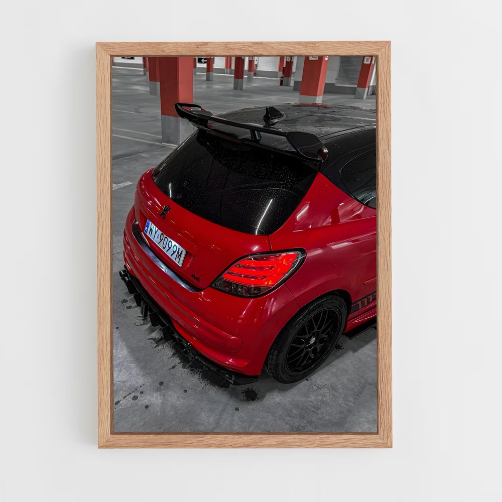 Poster Performance Rouge – affiche Peugeot (vue 4)